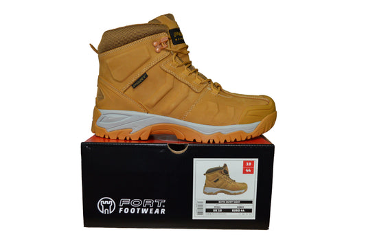 The Fort Footwear Blyth Safety Boot – Honey Waterproof Steel Toe Work Boots (S3 WR SRC Rated)