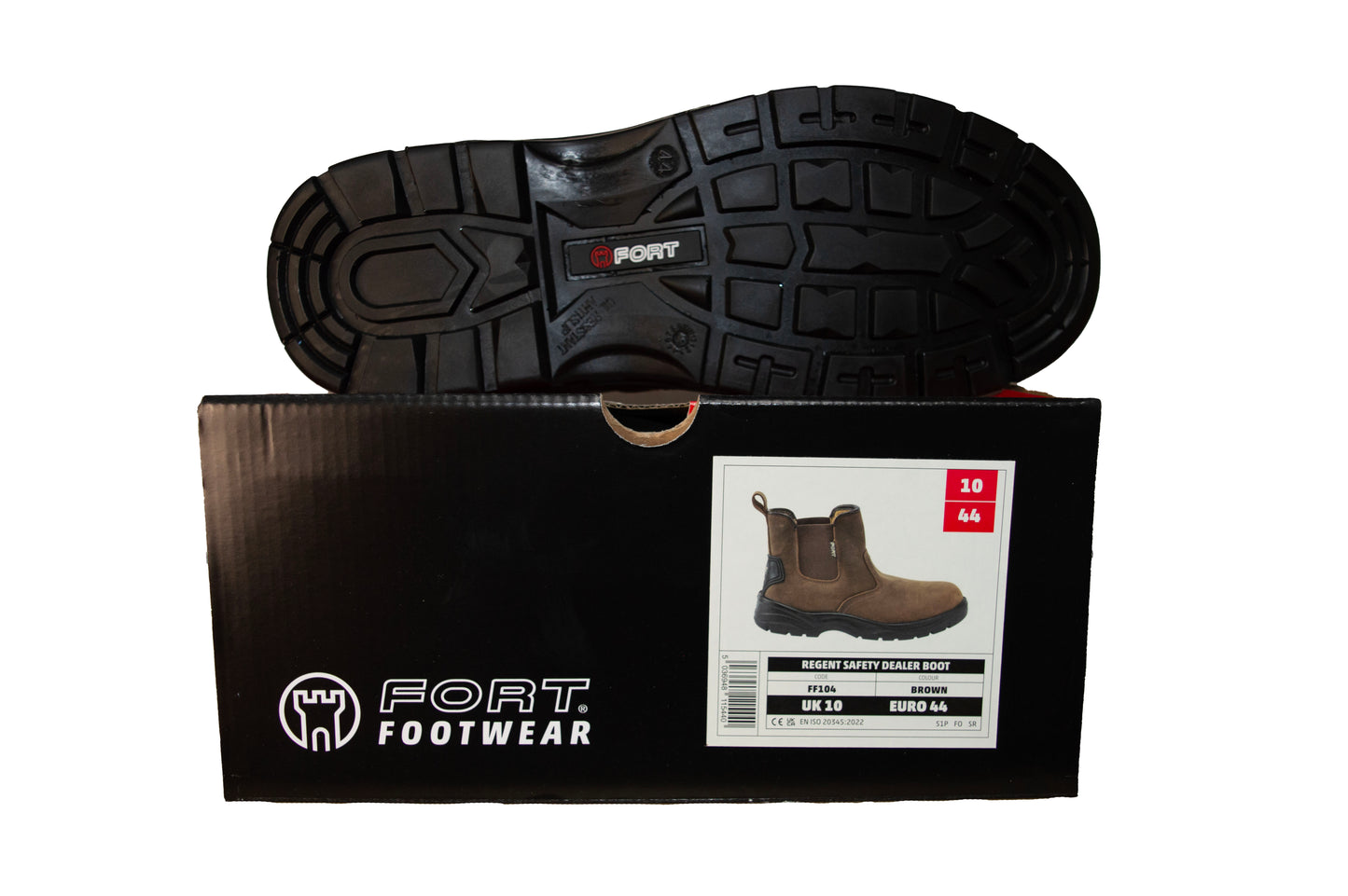 The Fort Footwear Regent Safety Dealer Boot – Brown Leather Steel Toe Work Boots (S1P SRC Rated)