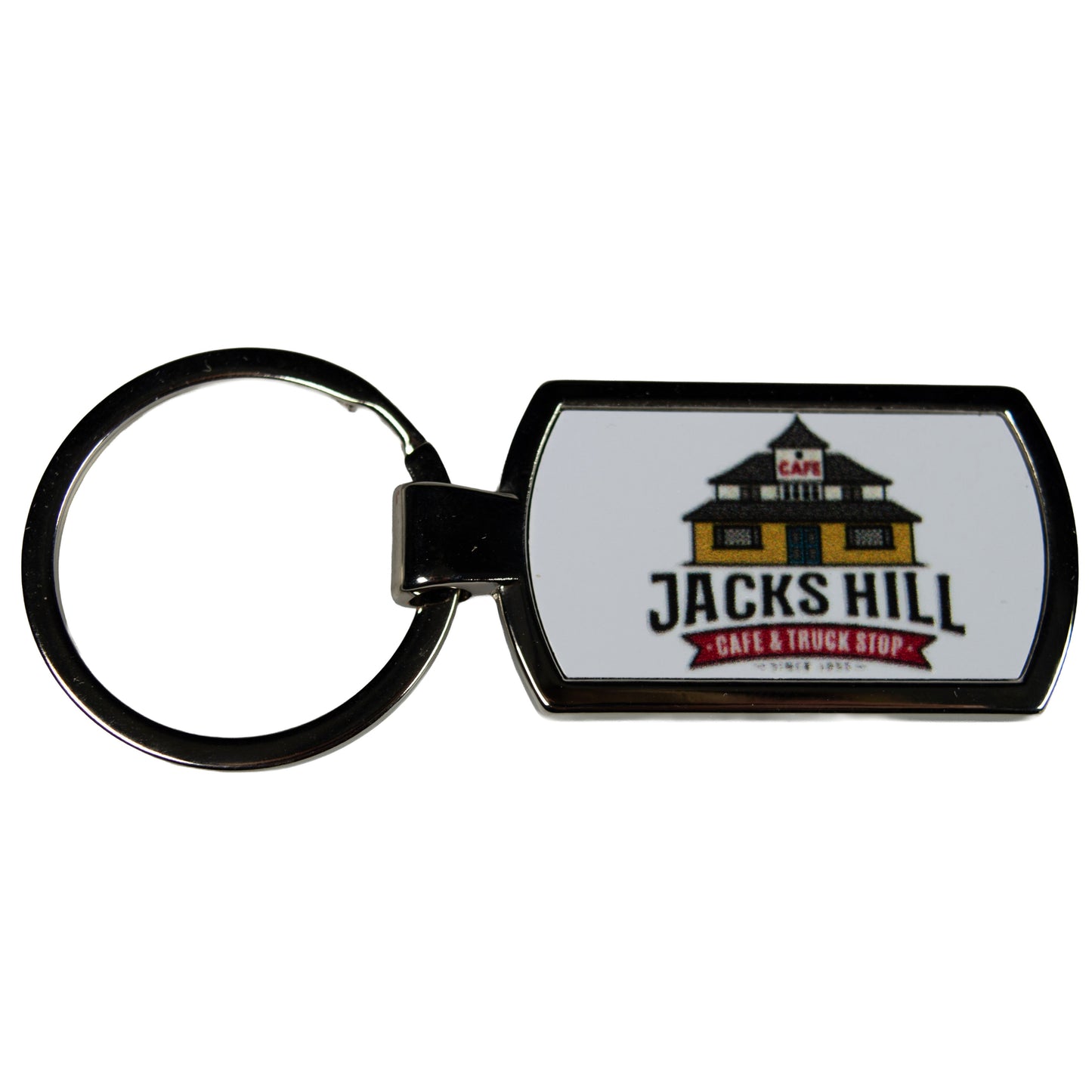 Jack’s Hill Café & Truck Stop Keyring in Presentation Box – Metal Logo Key Chain