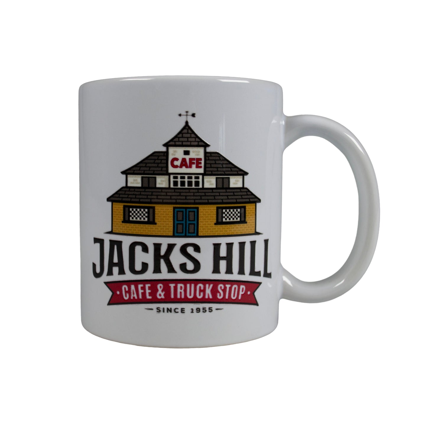 Jack’s Hill Café & Truck Stop Ceramic Mug – Classic White Coffee Cup