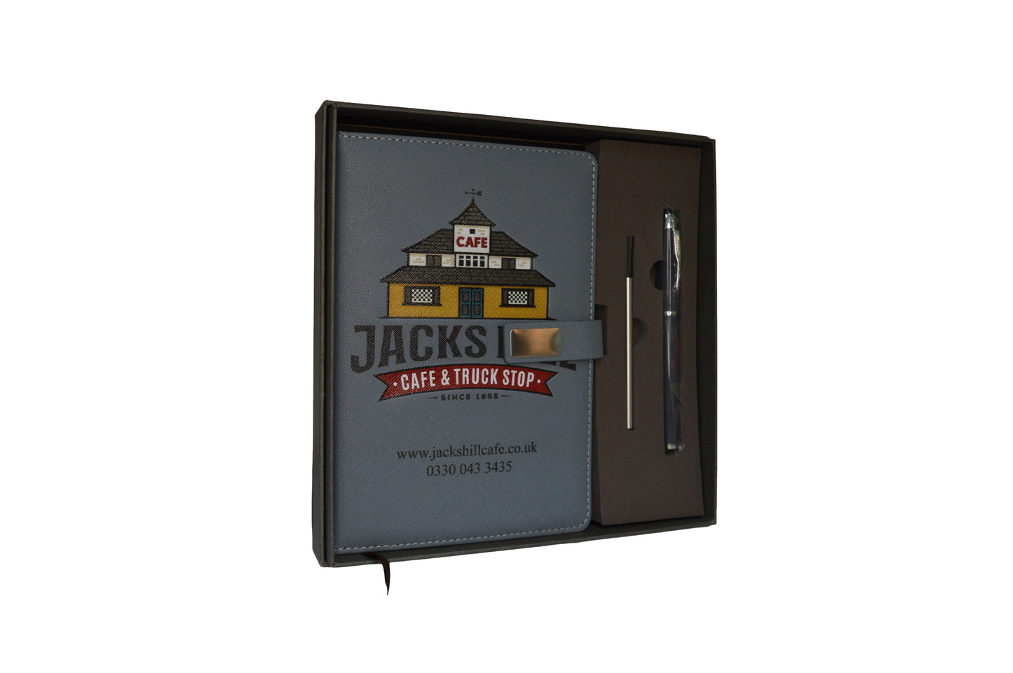 Jack’s Hill Café & Truck Stop Executive Notebook Gift Set – Premium A4 Leather-Style Journal with Pen
